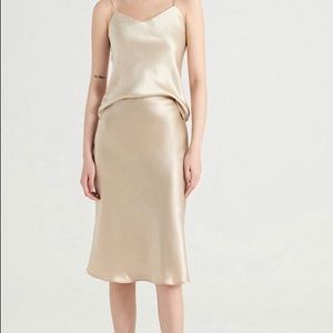 alfani Straight Silk cream Skirt